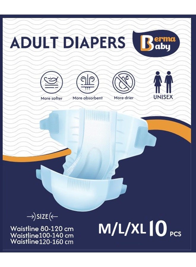 Berma Baby Adult Diapers Adult Overnight Diapers 10 Count Unisex Incontinence Underwear for Women and Men Fresh Protection Adult Incontinence & Postpartum Bladder Leak Underwear (Medium)  - Image 1