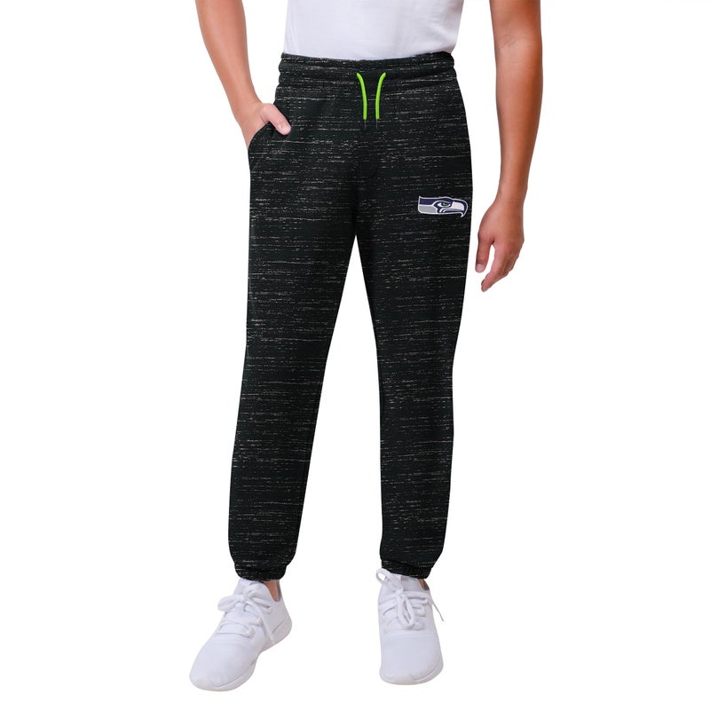 Ultra Game NFL Official Youth Super Soft Supreme Jogger Sweatpants, Seattle Seahawks, Black Snow, 10-12 - Image 1