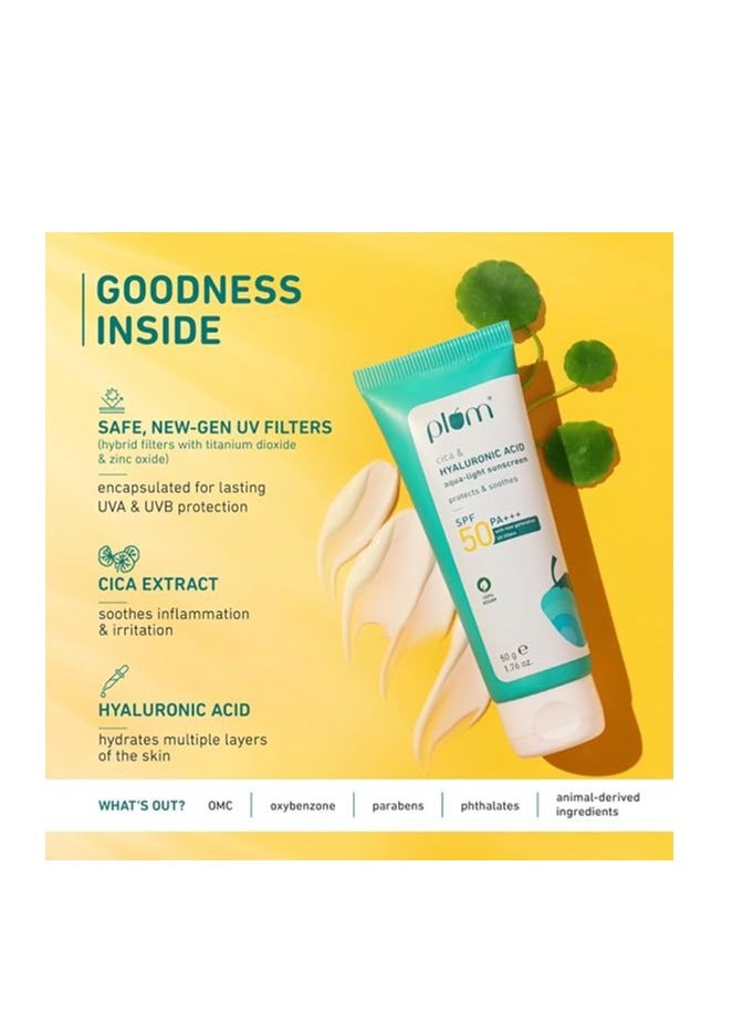 Plum Cica & Hyaluronic Acid SPF 50 PA+++ Sunscreen 50g