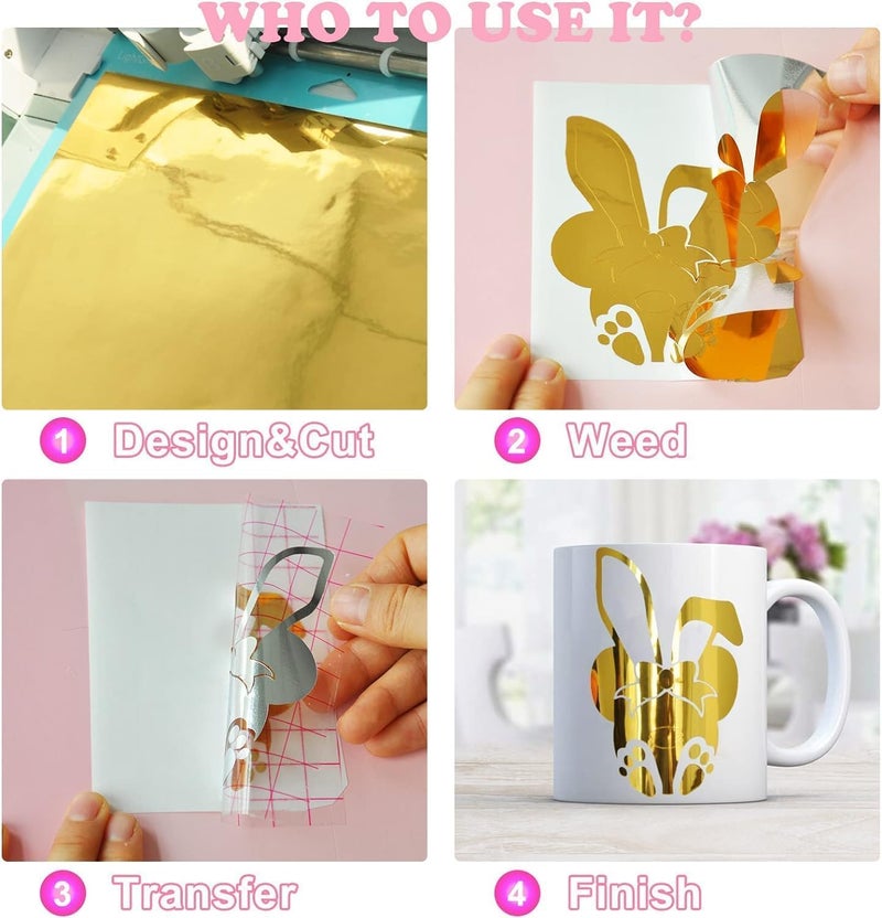 اي ار اس لفة فينيل لاصقة دائمة من الكروم الذهبي من ARS® - 12 بوصة × 10 قدم - Image 5