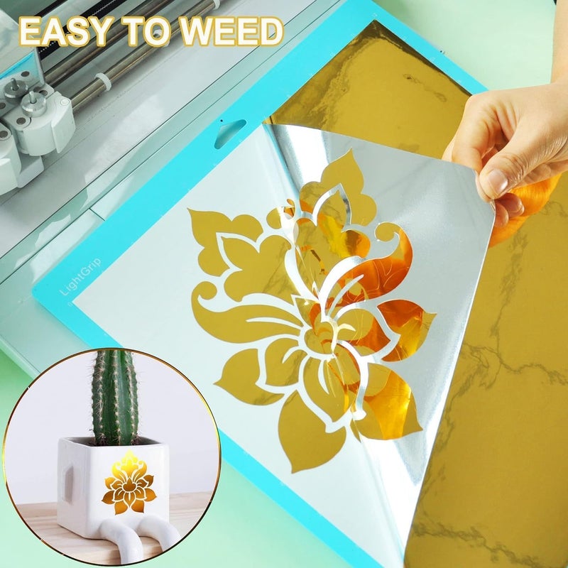 اي ار اس لفة فينيل لاصقة دائمة من الكروم الذهبي من ARS® - 12 بوصة × 10 قدم - Image 4