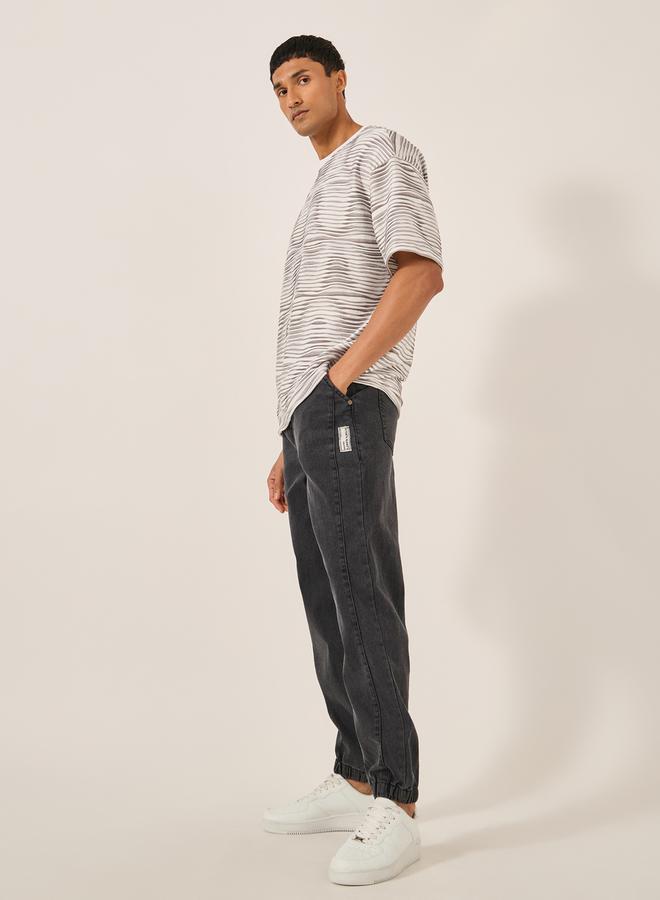 Styli Mid Rise Relaxed Fit Jeans Joggers  - Image 2