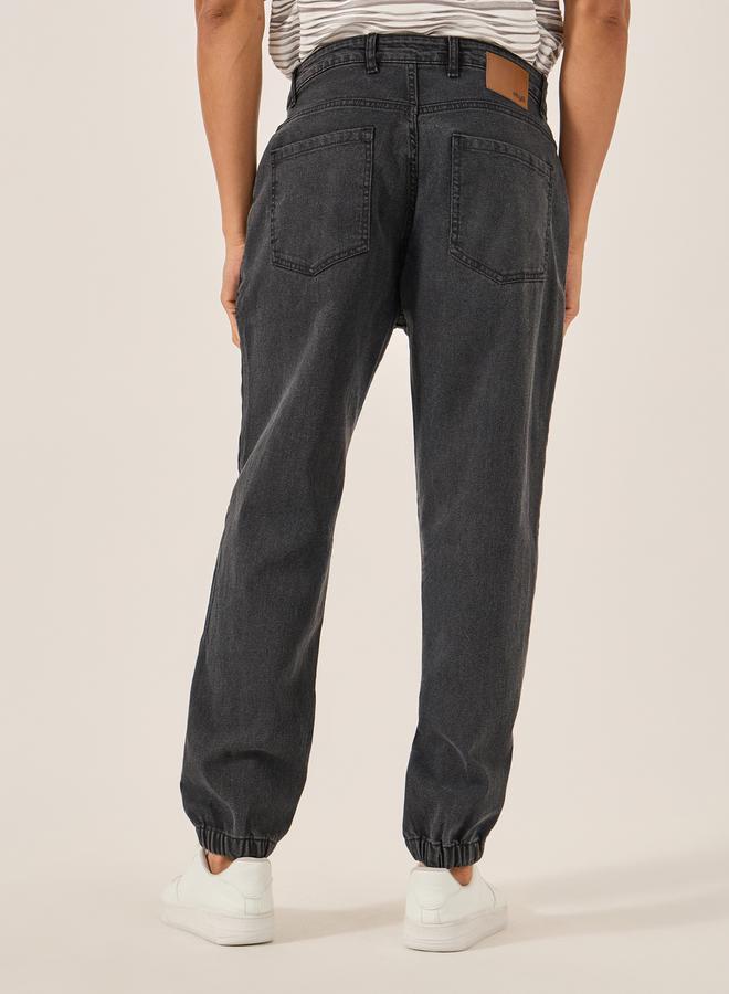 Styli Mid Rise Relaxed Fit Jeans Joggers  - Image 5
