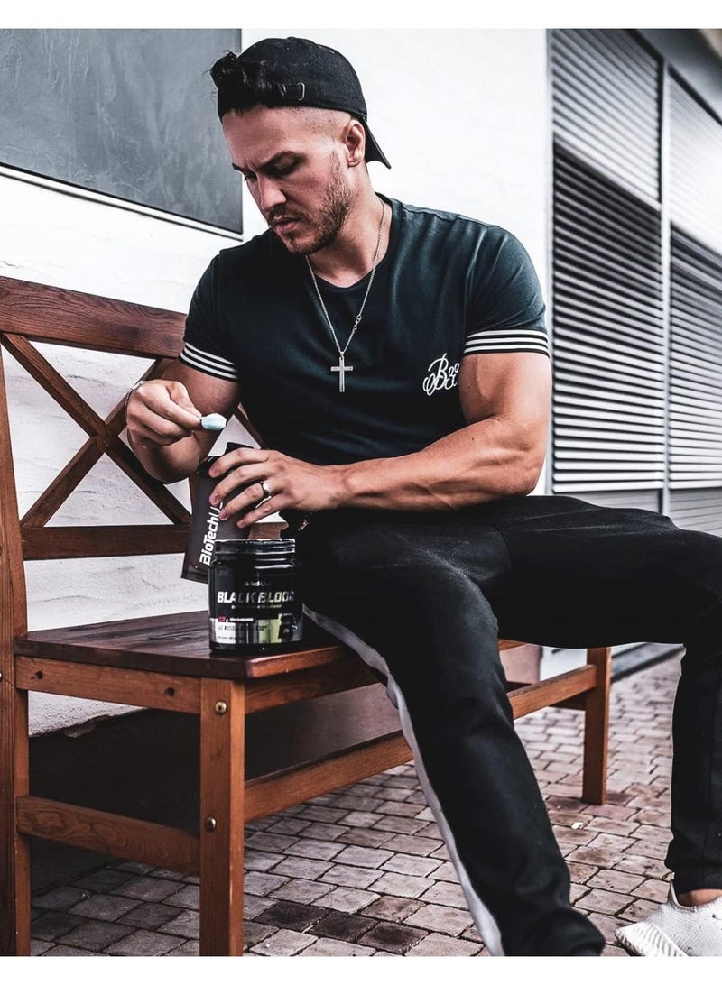 BioTechUSA Black Blood NOX+ Pre-Workout Food Supplement Tropical Fruits 340g, Sugar-Free Powder with 12 Active Ingredients, 300mg Caffeine and 3411mg Creatine Complex - Image 4