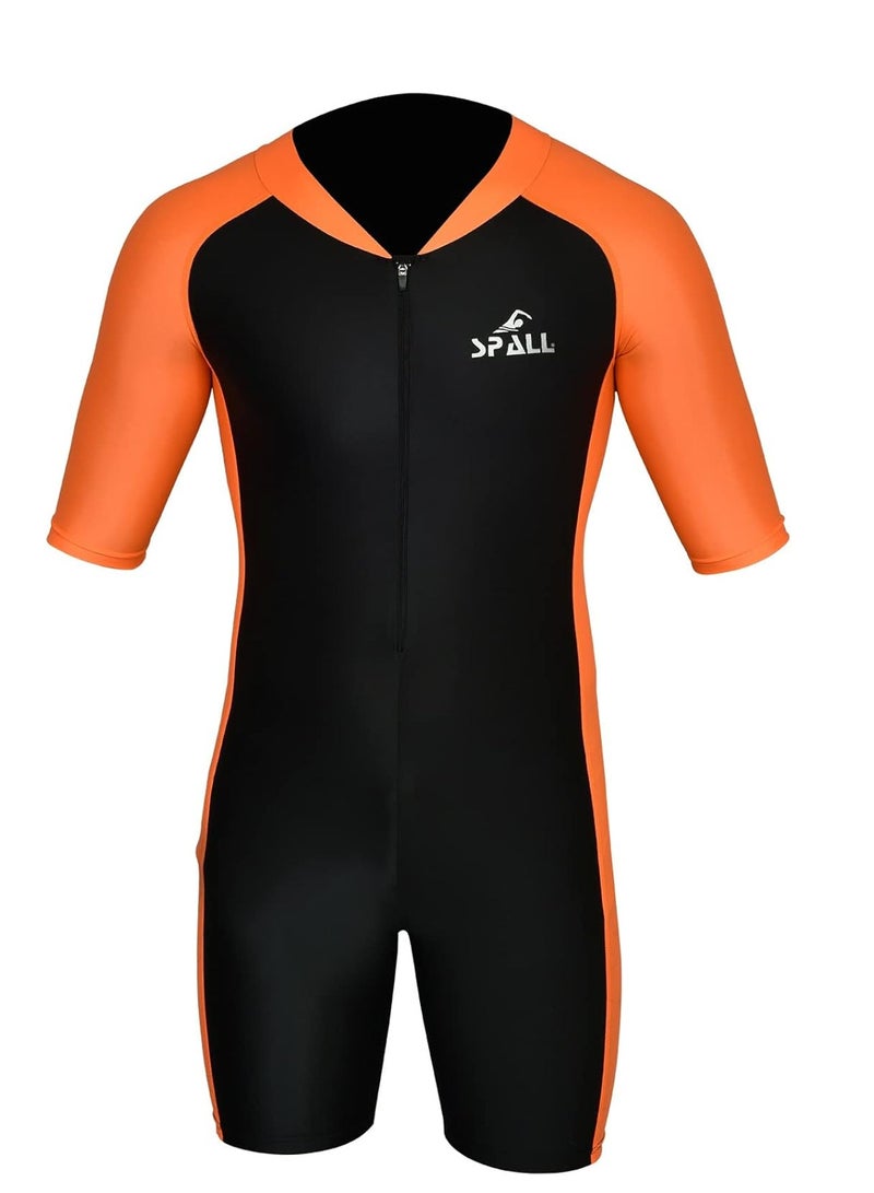 Spall Unisex One Piece Short Sleeve Swimsuit for Adults | UV Protection Full Body Swimwear for Men & Women | Quick-Dry, Comfortable, Athletic Fit Bathing Suit for Swimming, Surfing, Water Sports - Image 1