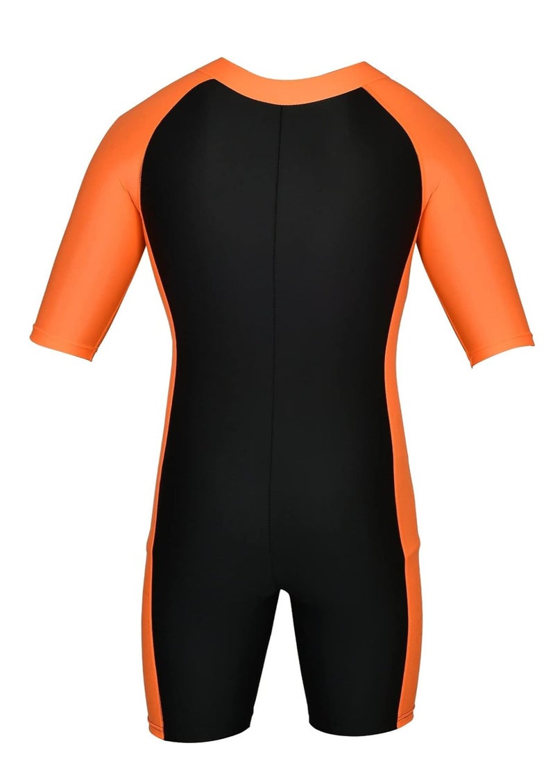 Spall Unisex One Piece Short Sleeve Swimsuit for Adults | UV Protection Full Body Swimwear for Men & Women | Quick-Dry, Comfortable, Athletic Fit Bathing Suit for Swimming, Surfing, Water Sports - Image 3