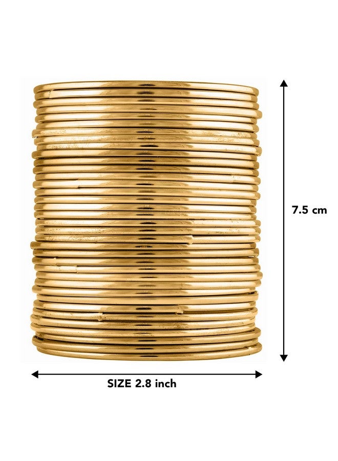 Peora Traditional Antique Look Oxidised Gold Plated Bangle Set Navratri Gift for Women Girls (2.8 inch) - Image 5