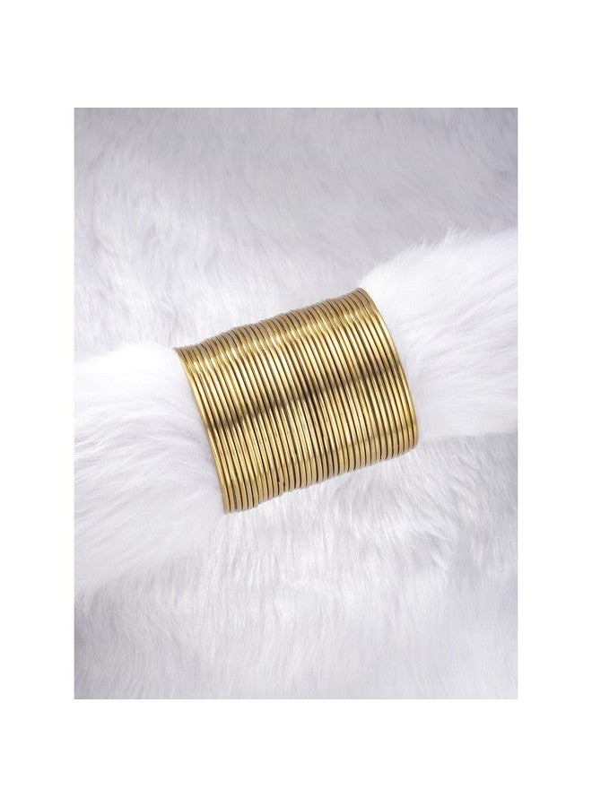 Peora Traditional Antique Look Oxidised Gold Plated Bangle Set Navratri Gift for Women Girls (2.8 inch) - Image 2