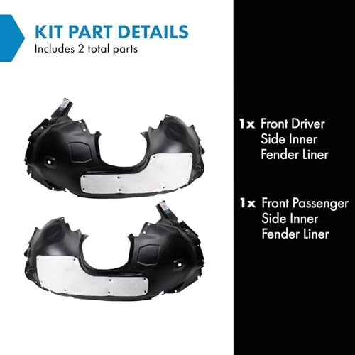 TRQ مجموعة بطانة الفندر الداخلية TRQ متوافقة مع فورد فوكس 2012-2018 FO1248150 FO1249150 - Image 2