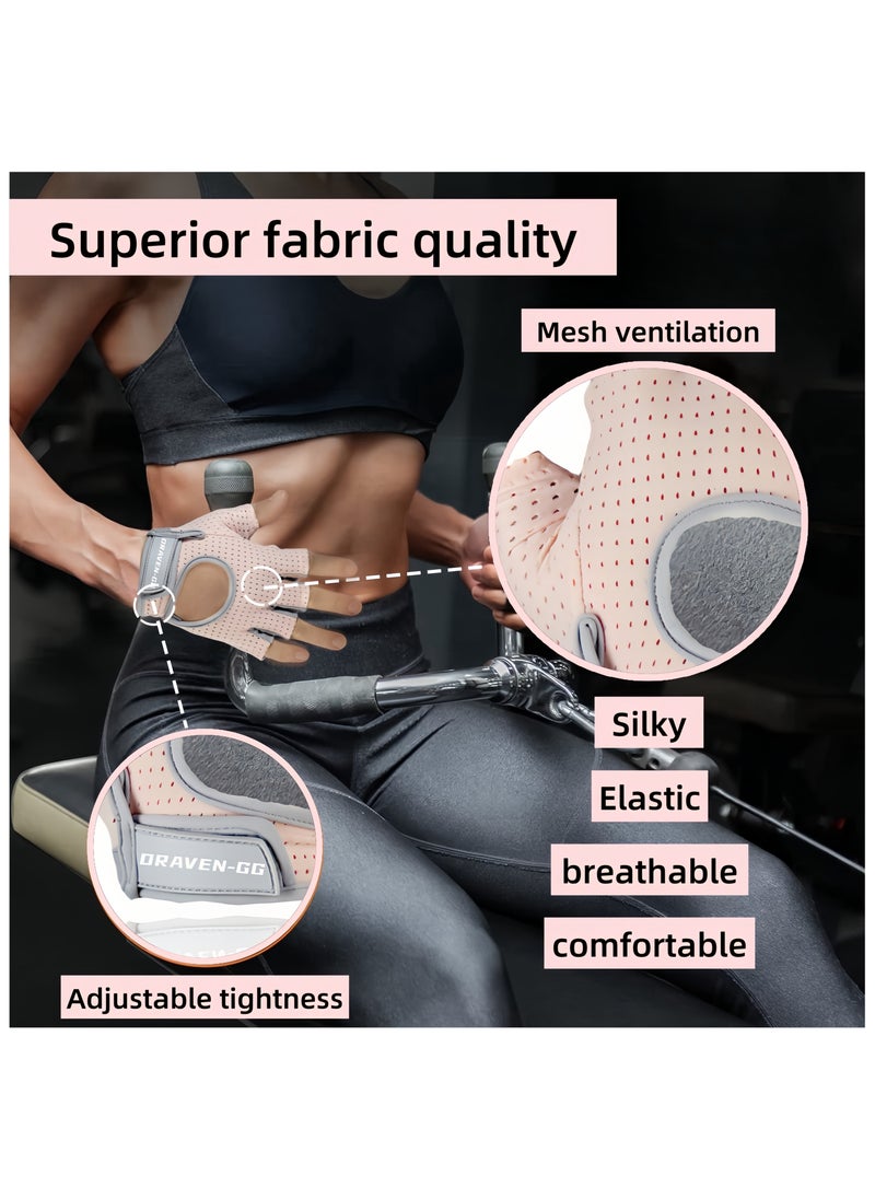 DRAVEN - GG Gym Gloves Women - Breathable Workout Gloves Silicone Non Slip Padded Palm, Enhanced Grip, Smooth Silk Fabric,Multi-purpose Exercise Gloves For Sport Training Cycling Weightlifting  - Image 4