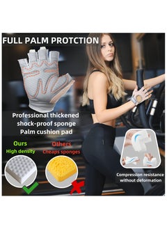 DRAVEN - GG Gym Gloves Women - Breathable Workout Gloves Silicone Non Slip Padded Palm, Enhanced Grip, Smooth Silk Fabric,Multi-purpose Exercise Gloves For Sport Training Cycling Weightlifting  - Image 5