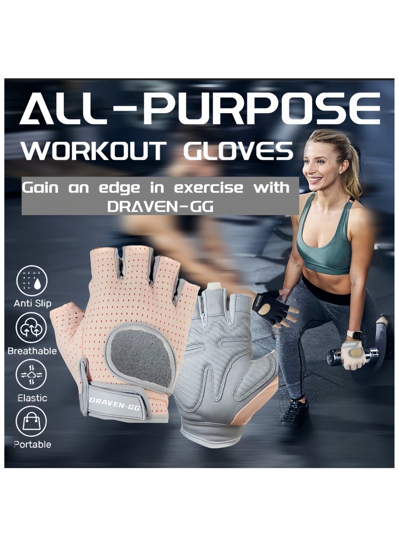 DRAVEN - GG Gym Gloves Women - Breathable Workout Gloves Silicone Non Slip Padded Palm, Enhanced Grip, Smooth Silk Fabric,Multi-purpose Exercise Gloves For Sport Training Cycling Weightlifting  - Image 2