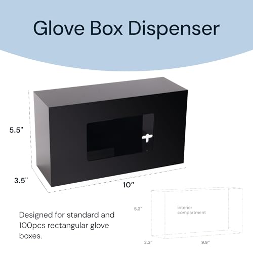 SimplyImagine Black Glove Box Holder Dispenser – Single Side Loaded Acrylic Rack for Medical, Latex, Rubber, Nitrile, and Exam - Gloves Not Included (Black, Single) - Image 3