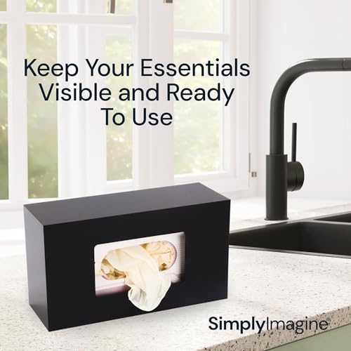 SimplyImagine Black Glove Box Holder Dispenser – Single Side Loaded Acrylic Rack for Medical, Latex, Rubber, Nitrile, and Exam - Gloves Not Included (Black, Single) - Image 5
