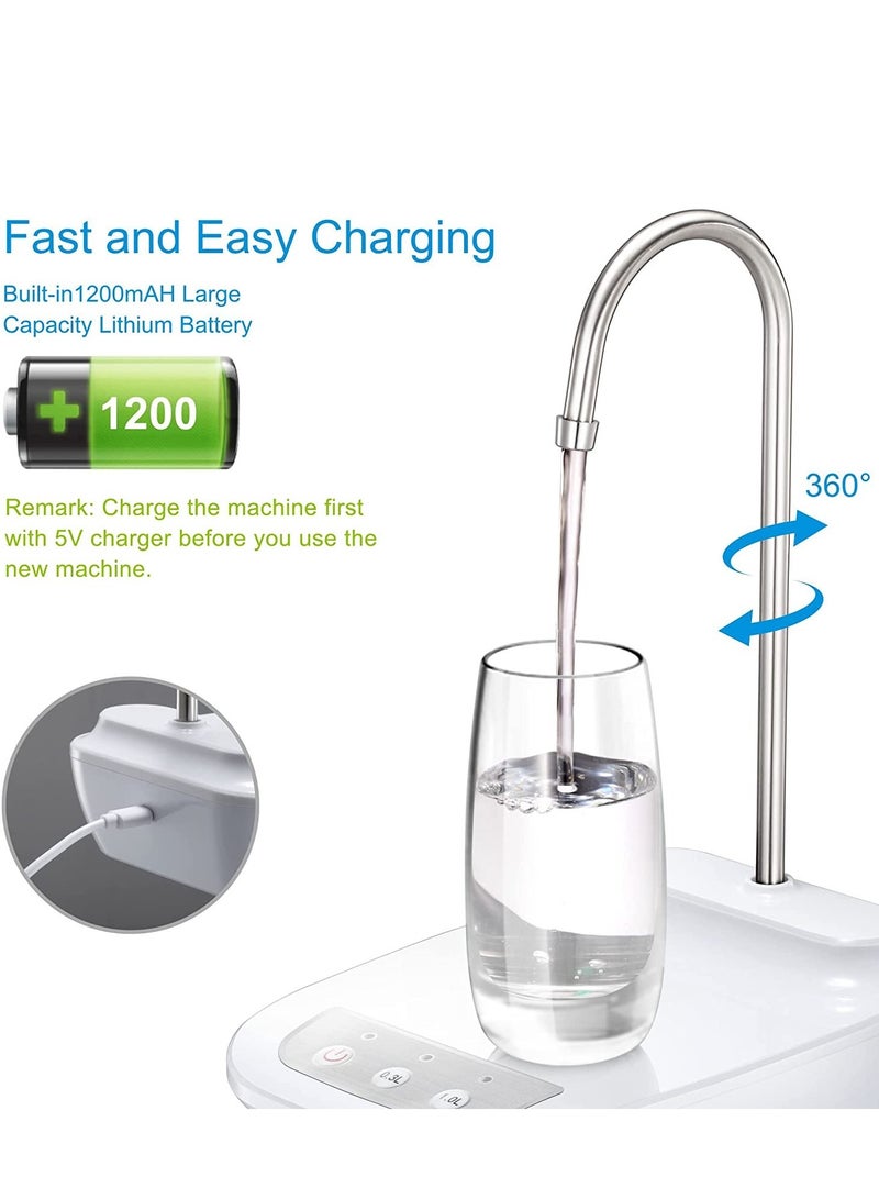Water Pump for 5 Gallon Jug, Water Bottle Dispenser Electric Water Pump Automatic Water Bottle Pump Dispenser for 5 Gallon Bottle(White)  - Image 4