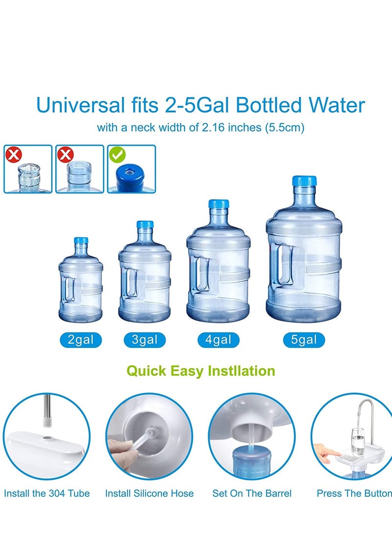Water Pump for 5 Gallon Jug, Water Bottle Dispenser Electric Water Pump Automatic Water Bottle Pump Dispenser for 5 Gallon Bottle(White)  - Image 5