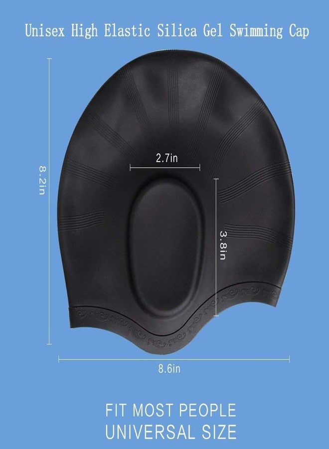 SLYK Swimming Kit with Ear Protection Silicone Swimming Cap + Goggle + Basic Nose Clip and 2 Pair Ear Plugs (Black) - Image 2