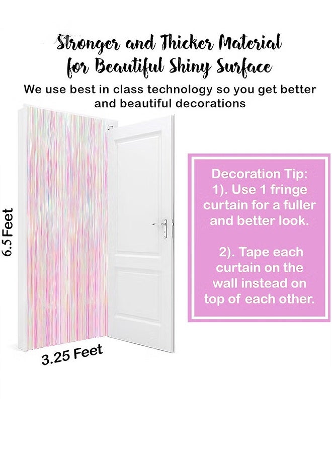 Happy D Foil Iridescent Backdrop Curtain, 1 x 2-meter Metallic Tinsel Streamers Party Backdrop for Halloween, Baby Shower, Wedding, Eid, Graduation, Birthday Party Decorations - Image 3