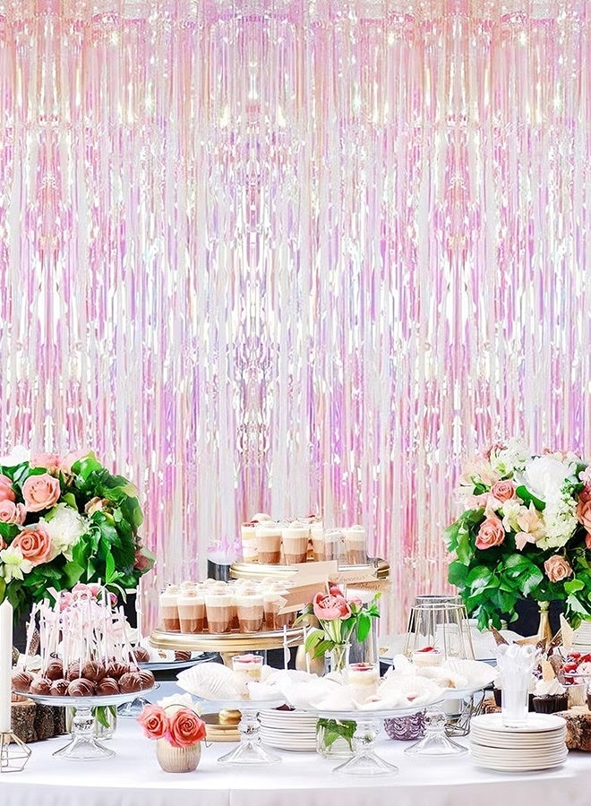 Happy D Foil Iridescent Backdrop Curtain, 1 x 2-meter Metallic Tinsel Streamers Party Backdrop for Halloween, Baby Shower, Wedding, Eid, Graduation, Birthday Party Decorations - Image 5