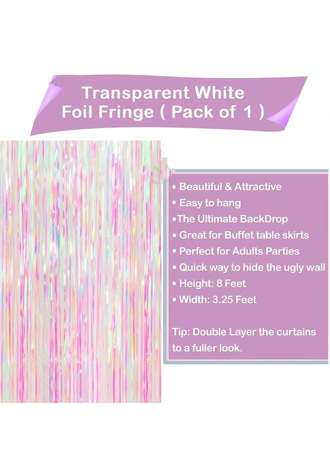 Happy D Foil Iridescent Backdrop Curtain, 1 x 2-meter Metallic Tinsel Streamers Party Backdrop for Halloween, Baby Shower, Wedding, Eid, Graduation, Birthday Party Decorations - Image 2