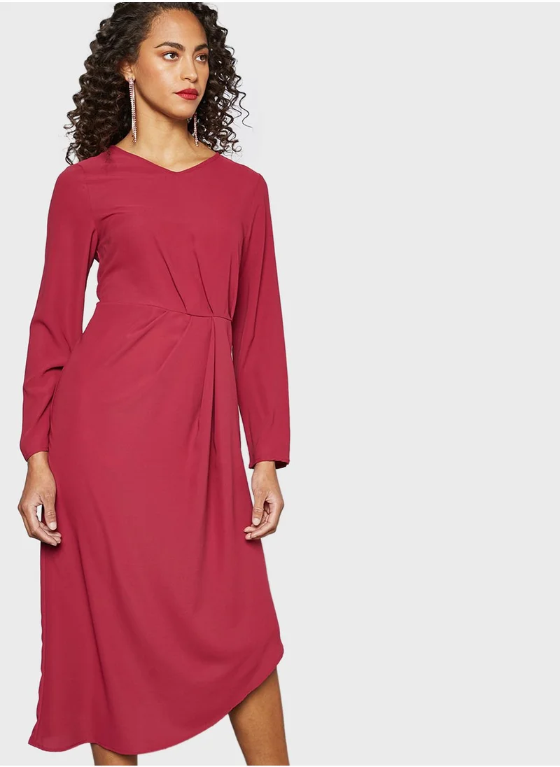 SIVVI for HANIYA V-Neck Asymmetrical Hem Dress