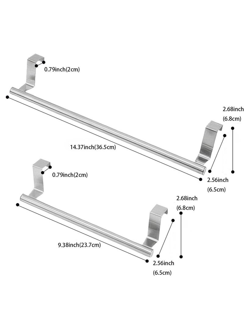 Mmmon 2 Pack Over Cabinet Towel Rack, Over Door Towel Bar Kitchen Bathroom Towel Holder Storage Dish Towel Holder, Over Cabinet Cupboard Door Towel Bar, Silver - Image 5