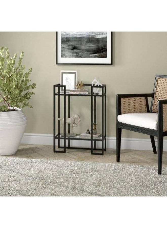 HOME TASTE Console Table Sofa Table Entrance Table Narrow Long With Storage Rack For Entrance Foyer Hallway Sofa Living Room Bar Black 