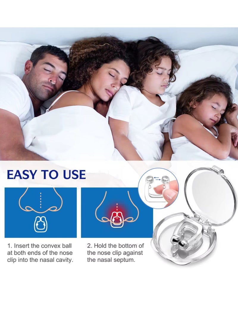 Sefudun 6 قطع من مشبك الأنف المضاد للشخير، مشبك الأنف للشخير مع سدادة الشخير مع مغناطيس قابل للتعديل، مشبك الأنف المصنوع من السيليكون لوقف الشخير وتخفيف الشخير من أجل نوم أكثر هدوءًا - Image 3