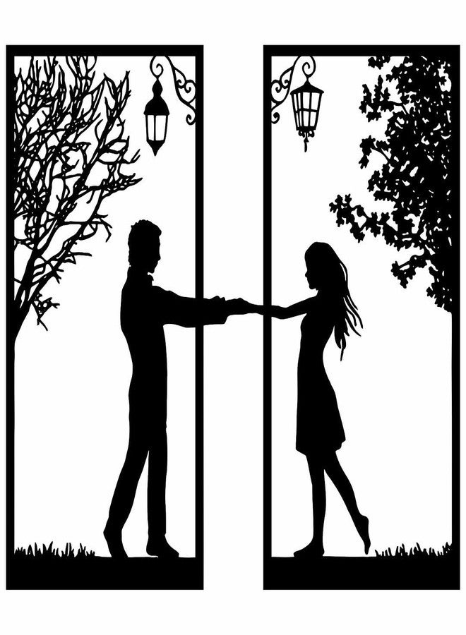 CVANU Loveable Couple Alluring Pattern Mdf Wooden Wall Hanging Black Color(CV-05) - Image 1