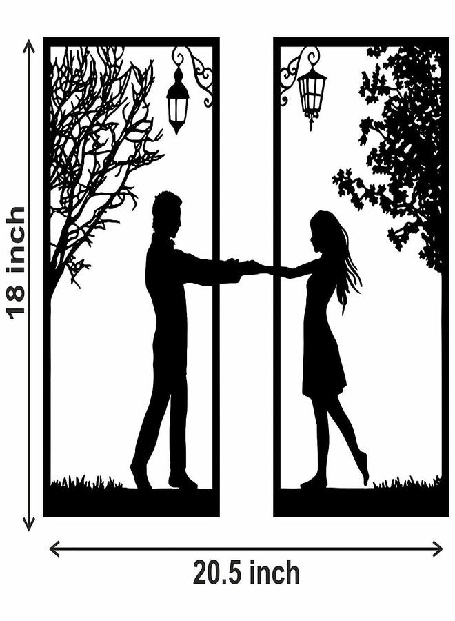 CVANU Loveable Couple Alluring Pattern Mdf Wooden Wall Hanging Black Color(CV-05) - Image 5