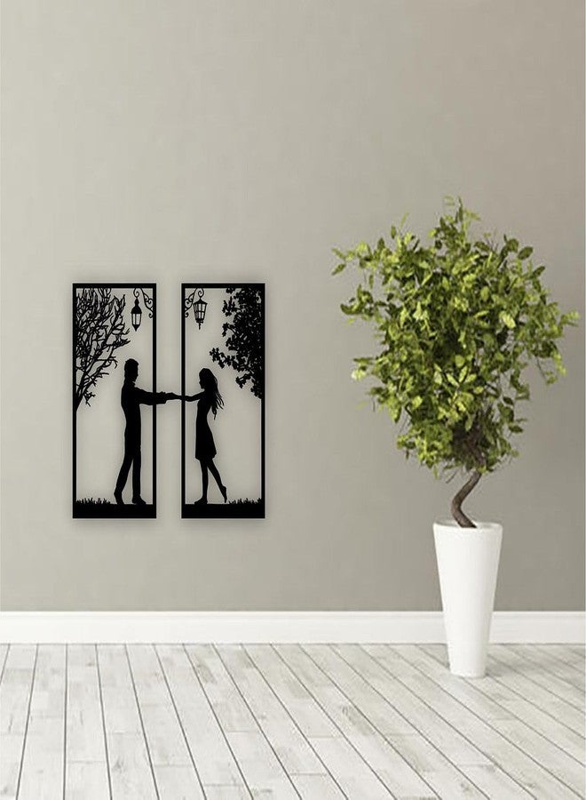 CVANU Loveable Couple Alluring Pattern Mdf Wooden Wall Hanging Black Color(CV-05) - Image 4