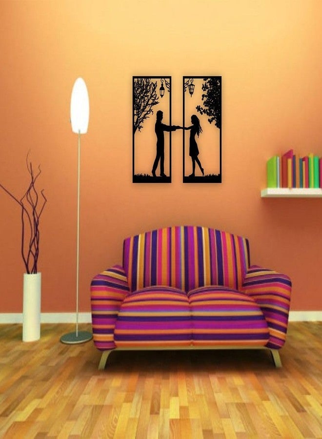 CVANU Loveable Couple Alluring Pattern Mdf Wooden Wall Hanging Black Color(CV-05) - Image 3