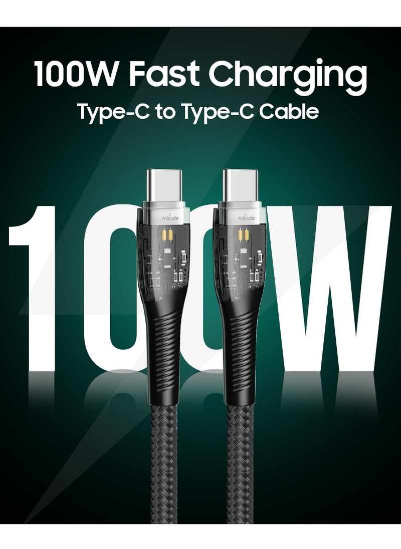 Trands Trands Glassy Series 100W Type-C to Type-C Cable  - Image 2