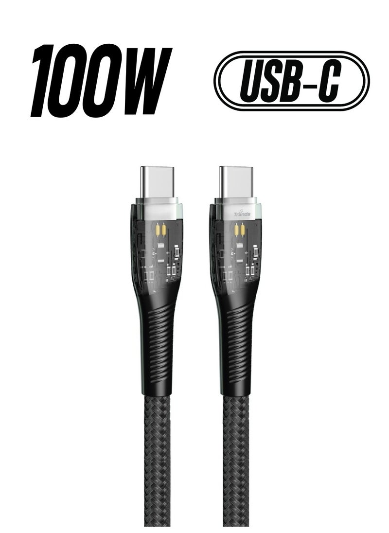 Trands Trands Glassy Series 100W Type-C to Type-C Cable  - Image 1