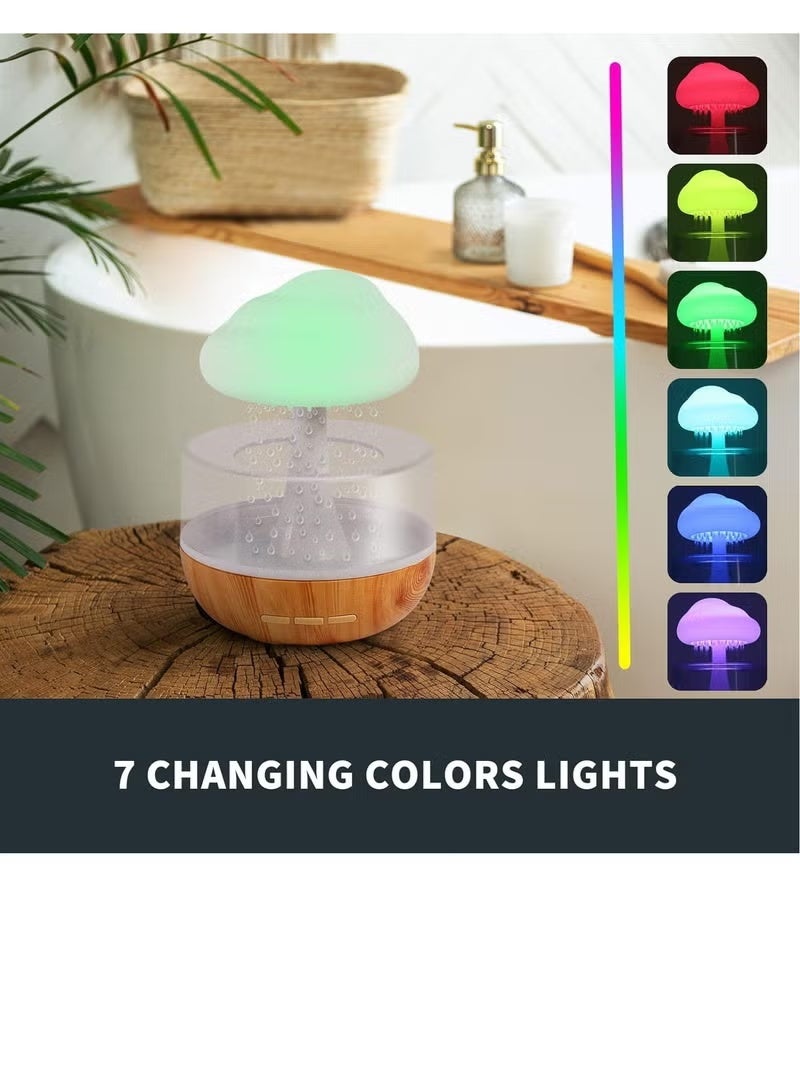 GENNEXT Raining Cloud Night Light Aromatherapy Essential Oil Diffuser Micro Humidifier Desk Fountain Bedside Sleeping Relaxing Mood Water Drop Sound - Image 3