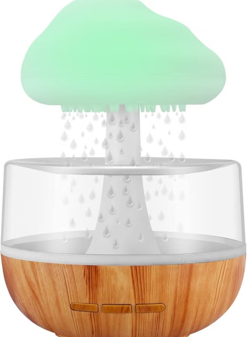 GENNEXT Raining Cloud Night Light Aromatherapy Essential Oil Diffuser Micro Humidifier Desk Fountain Bedside Sleeping Relaxing Mood Water Drop Sound - Image 1