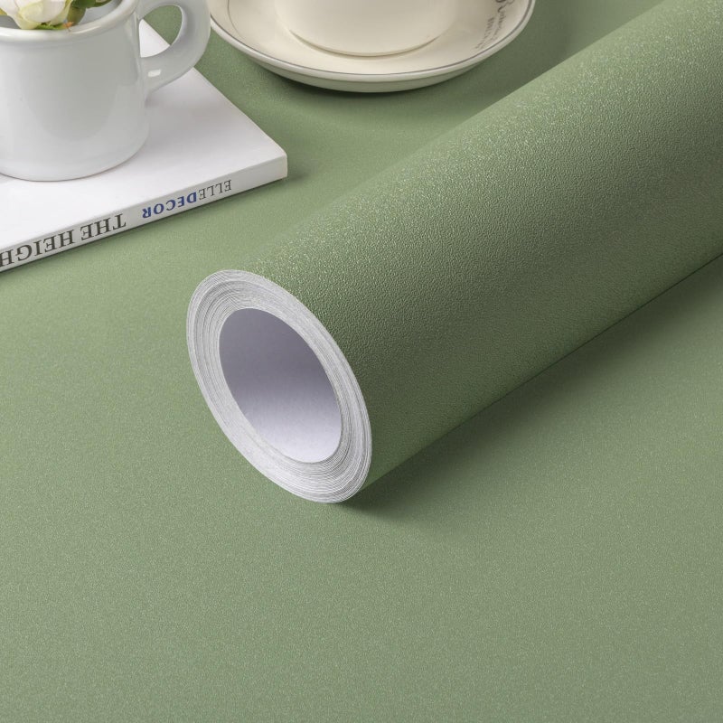 practicalWs Green Peel and Stick Wallpaper, 15.7" x 118.1" Green Contact Paper for Cabinets and Drawers, Self Adhesive Removable Vinyl Film Wall Papers Bedroom Decorative Table and Wall Reform - Image 1