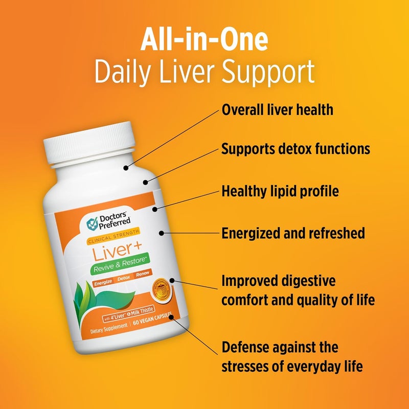 DOCTORS PREFERRED Liver Revive  Restore 10in1 Formula with Clinically Validated 4Liver and Milk Thistle  60 Capsules - Image 4
