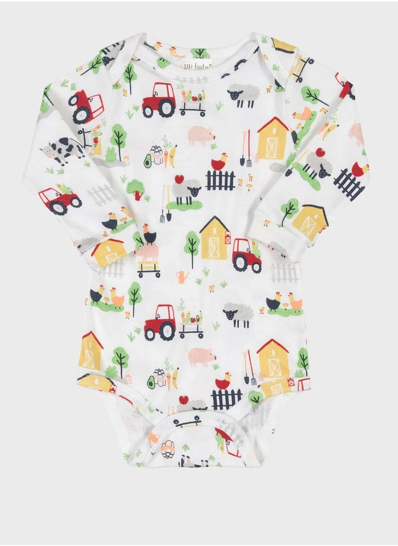 أب بيبي Infant Farm Print Bodysuit