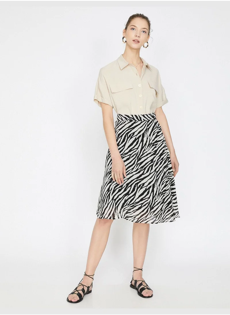 KOTON Zebra Patterned Skirt