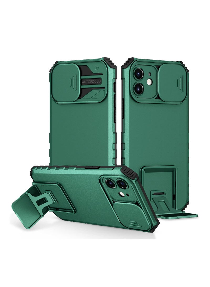 Mobile Phone Case Cover for Apple iPhone 15 Pro Green, Innovative Telescopic Bracket  Back Cover - Image 1