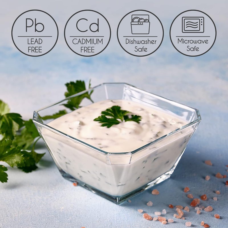 Crystalia Glass Bowls for Kitchen Prep Modern Serving Dishes for Dessert Salad Fruit Pudding Ice Cream Cereal Large Capacity 1025 oz Stackable Bowls Set of 6 - Image 5