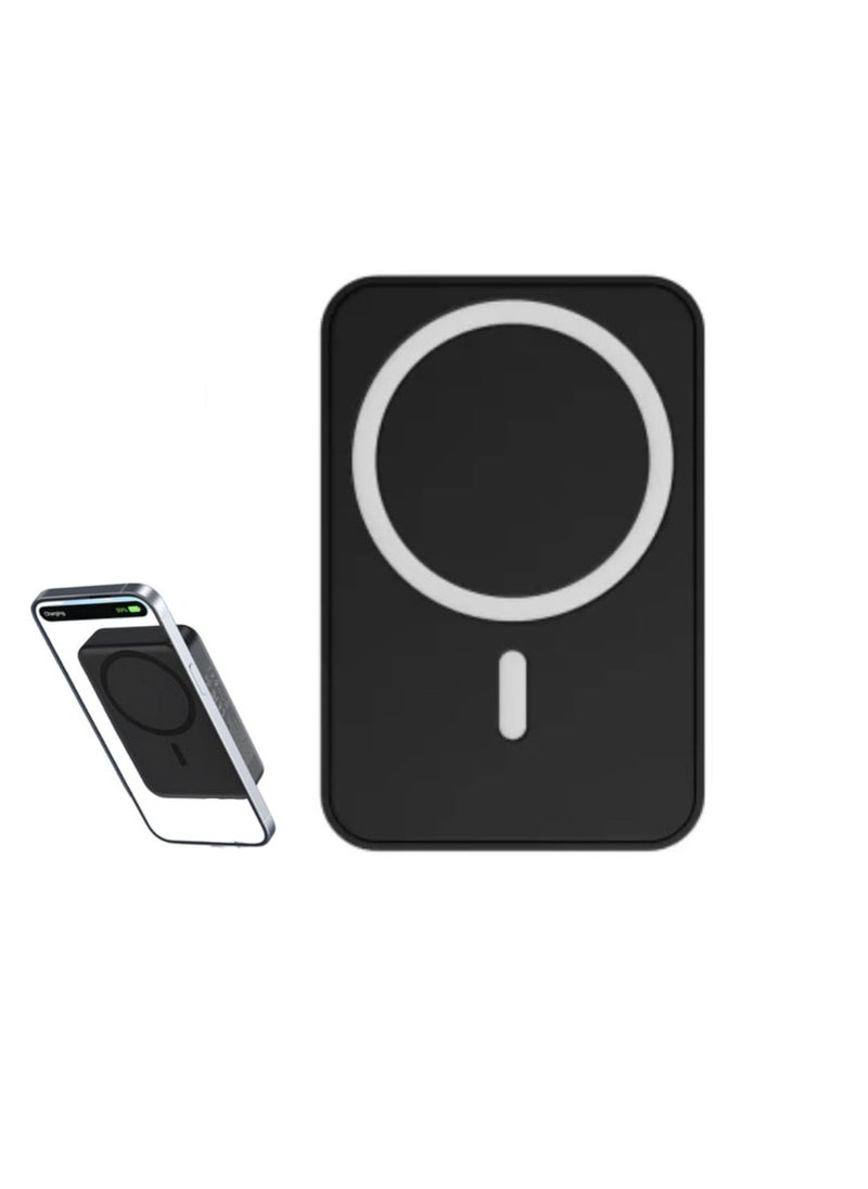 traditious 10000mAh Magnetic Wireless Power Bank – 15W Fast Charging MagSafe Battery Pack for iPhone 16 Pro Max/15/14/13/12 Series | Portable & Compact Charger – Black  - Image 4