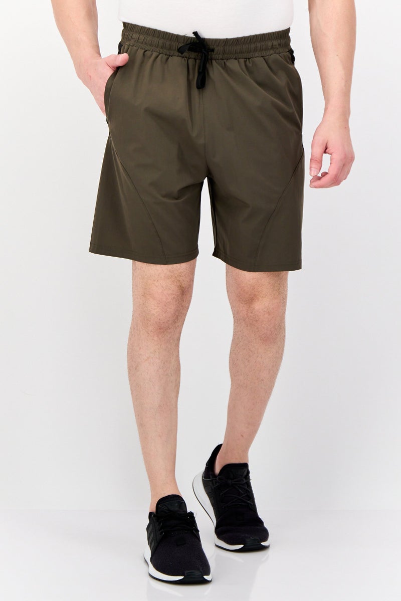 RBX Men Sportswear Fit Training Shorts, Dark Olive - Image 1