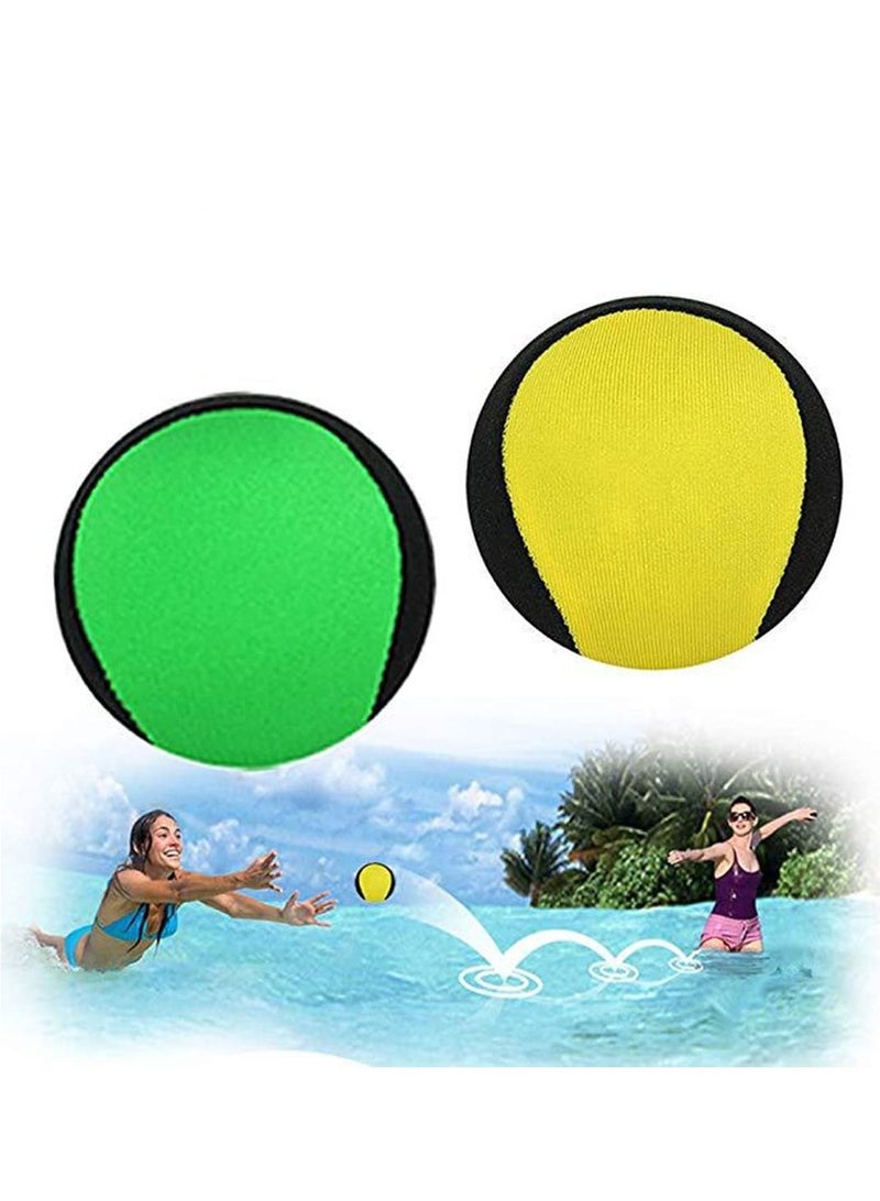 Zikra Water Bouncing Ball Hand Stress Relief Ball, Summer Fun Guaranteed Water Bouncing Ball, Water Jumping Ball for Swimming Pool, Beach, Ocean and Outdoor Activity (Yellow+Green 5.5cm) (2 Pack) - Image 1