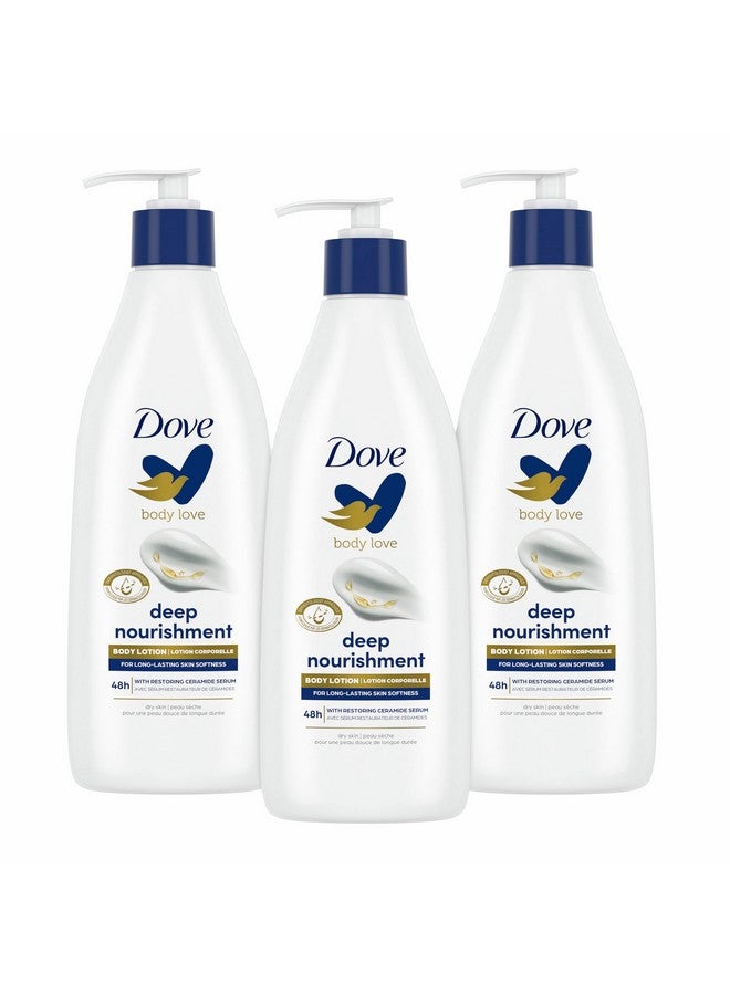 Dove Body Love Moisturizing Body Lotion Intense Care Pack of 3 for Rough or Dry Skin Softens and Smoothes 13.5oz - Image 1