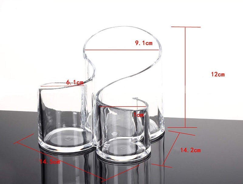 BHAVYAM Acrylic makeup brush Cosmetic Storage Organizer Desk and Dressing Table Stand(3 compartment/medium) - Image 4