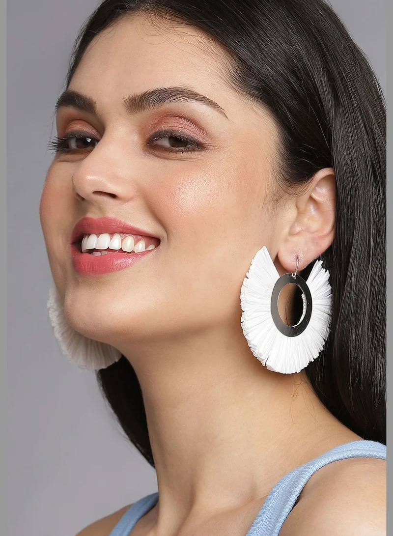 SOHI Silver Plated Raffia Chandbalis