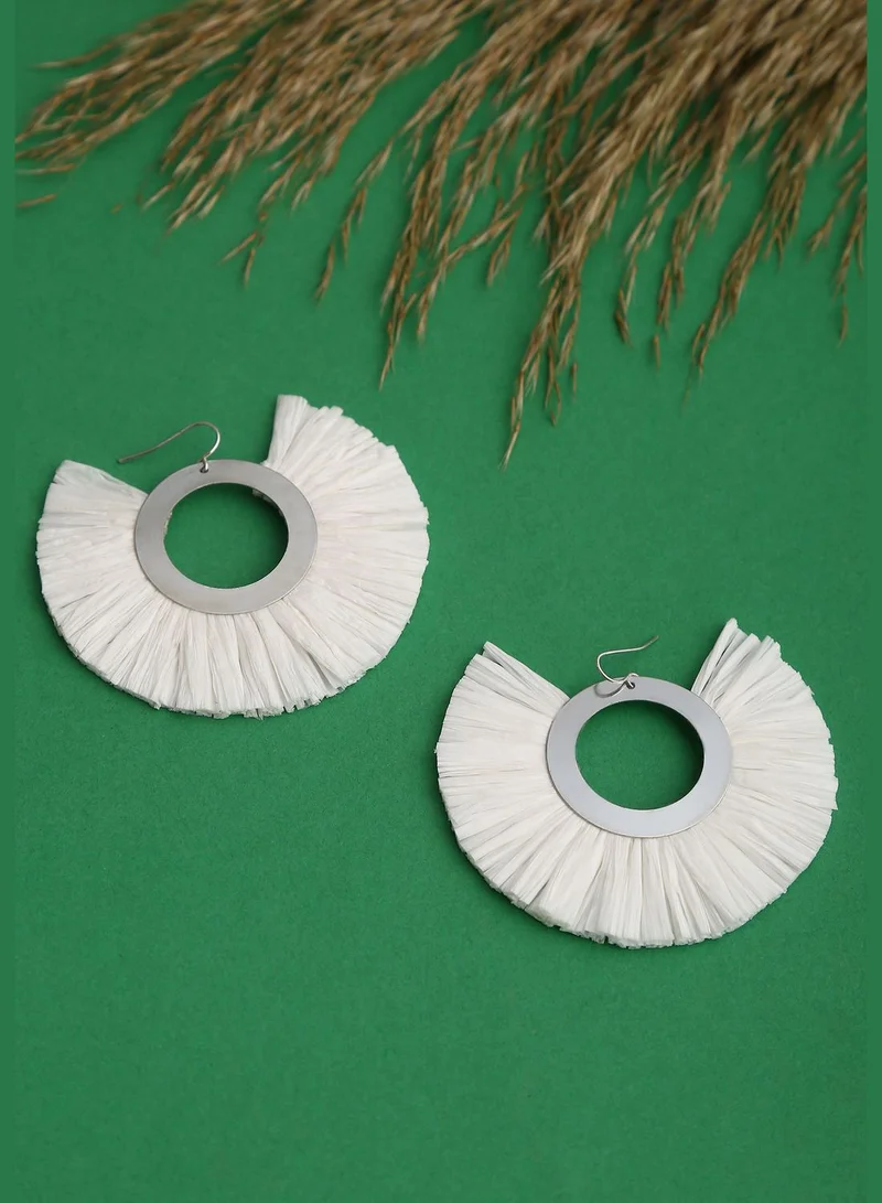 SOHI Silver Plated Raffia Chandbalis