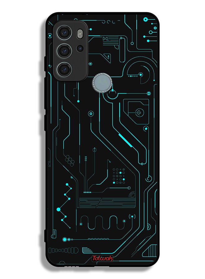 Tolwak Motorola Moto G60S Protective Case Cover Digital Art Circuits Minimalism Multiple Display - Image 2
